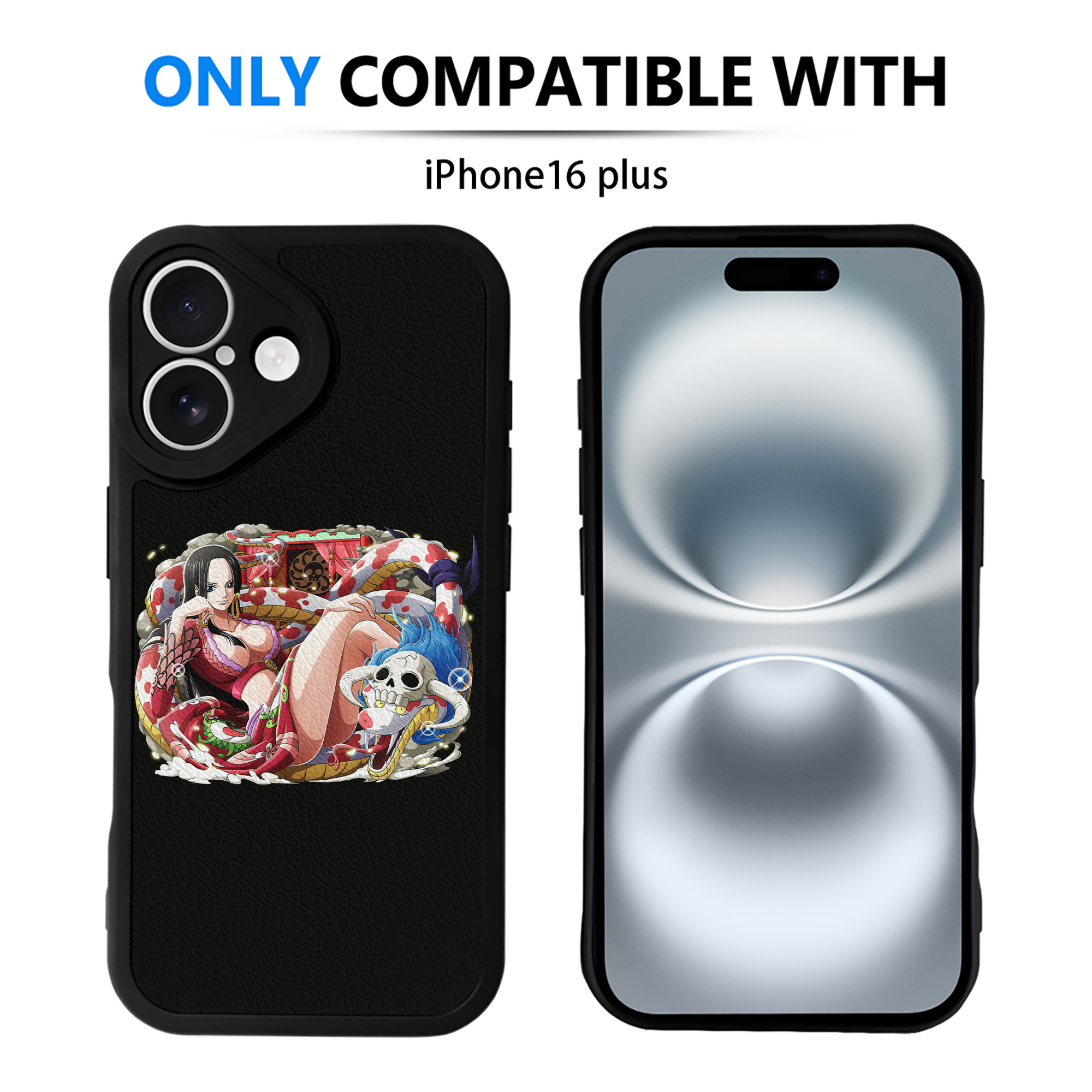 （画像用） ワンピース ボア・ハンコック ONE PIECE Boa·Hancock 【iPhone 16シリーズ対応】シリコンスマホケース（レザー調） 材質：シリコン